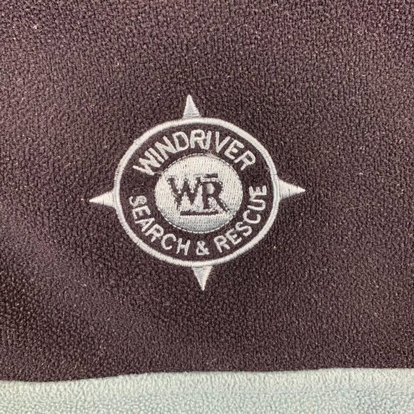 Vintage Wind River Mens Sweater Medium Blue Black 1/4 Zip Fleece Reflective - Picture 3 of 11